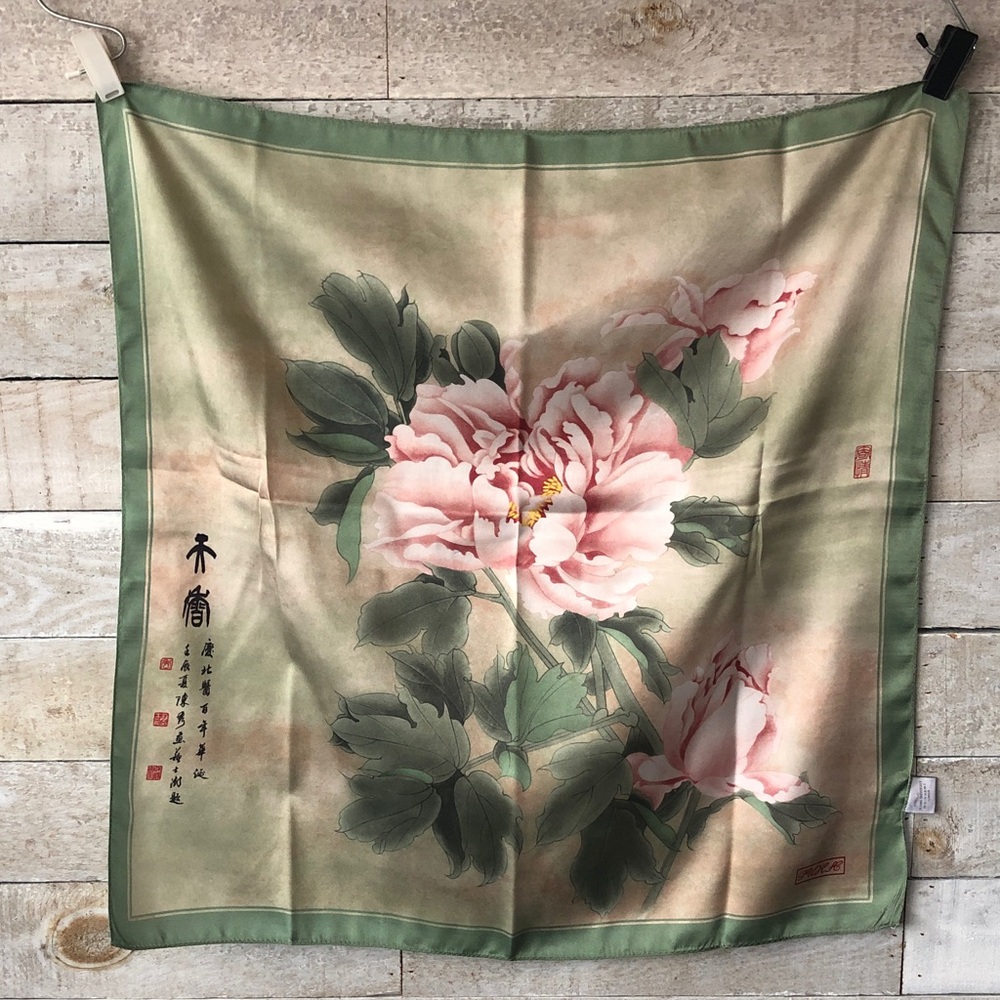 Beautiful watercolour floral silk scarf